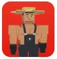 Big Tong hire portrait: straw hat, overalls, black gloves