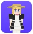 Mali hire portrait: blonde maid outfit and straw hat