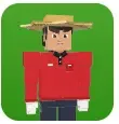 Uncle Boon hire portrait: straw hat and red fertilizer shirt