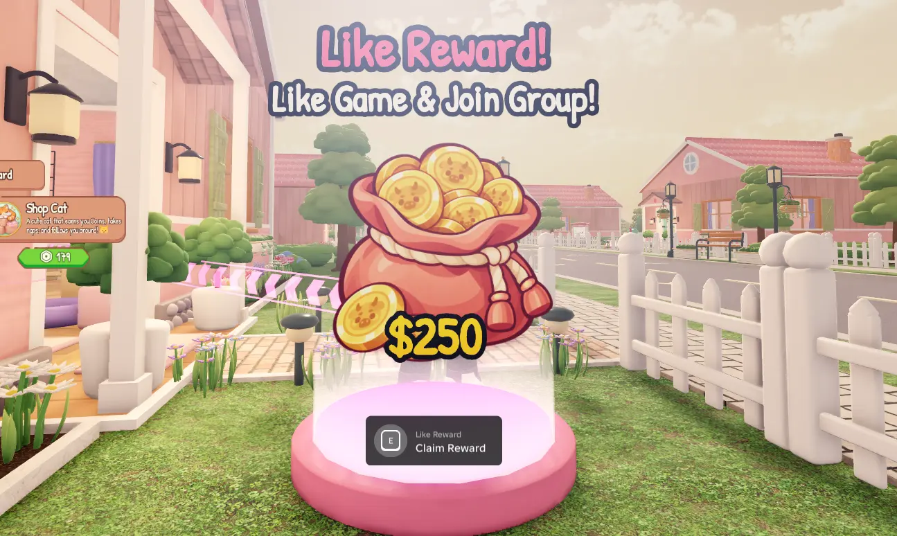 Like Game and Join Group free reward banner in My Small Business