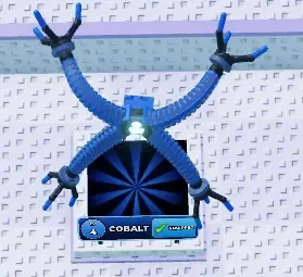 COBALT armature pedestal, bright blue ribbed arms
