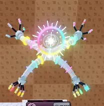 GENESIS armature pedestal, rainbow neon spider arms