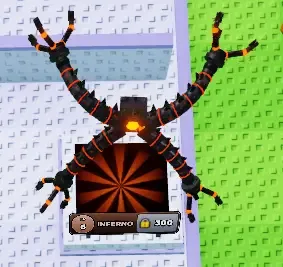 INFERNO armature pedestal, black and orange spiked arms