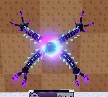 SINGULARITY armature pedestal, dark arms with purple claws
