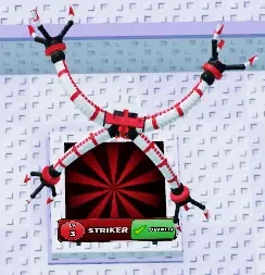 STRIKER armature pedestal, white and red striped arms
