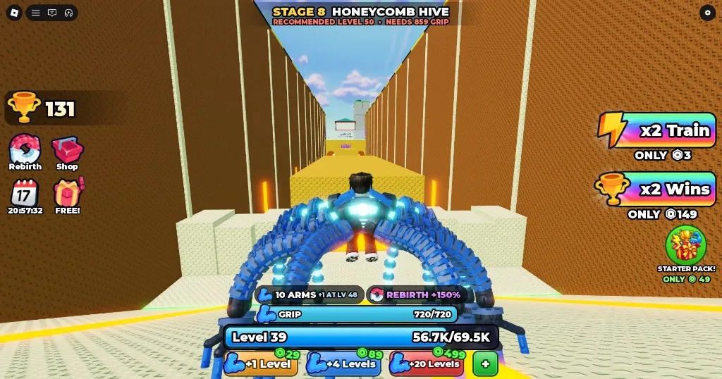 Stage 8 HONEYCOMB HIVE: Recommended Level 50, Needs 859 Grip