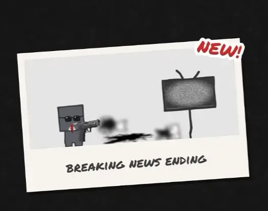 Breaking News Ending Polaroid card from Say Cheese!