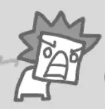 Crazed square character from Say Cheese!