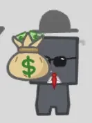 Suited money-bag figure from Say Cheese!