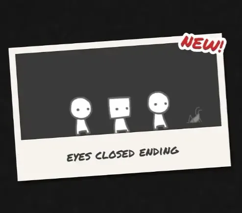 Eyes Closed Ending Polaroid card from Say Cheese!