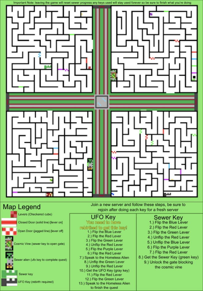 Sell Lemons sewer guide map with lever puzzle walkthroughs