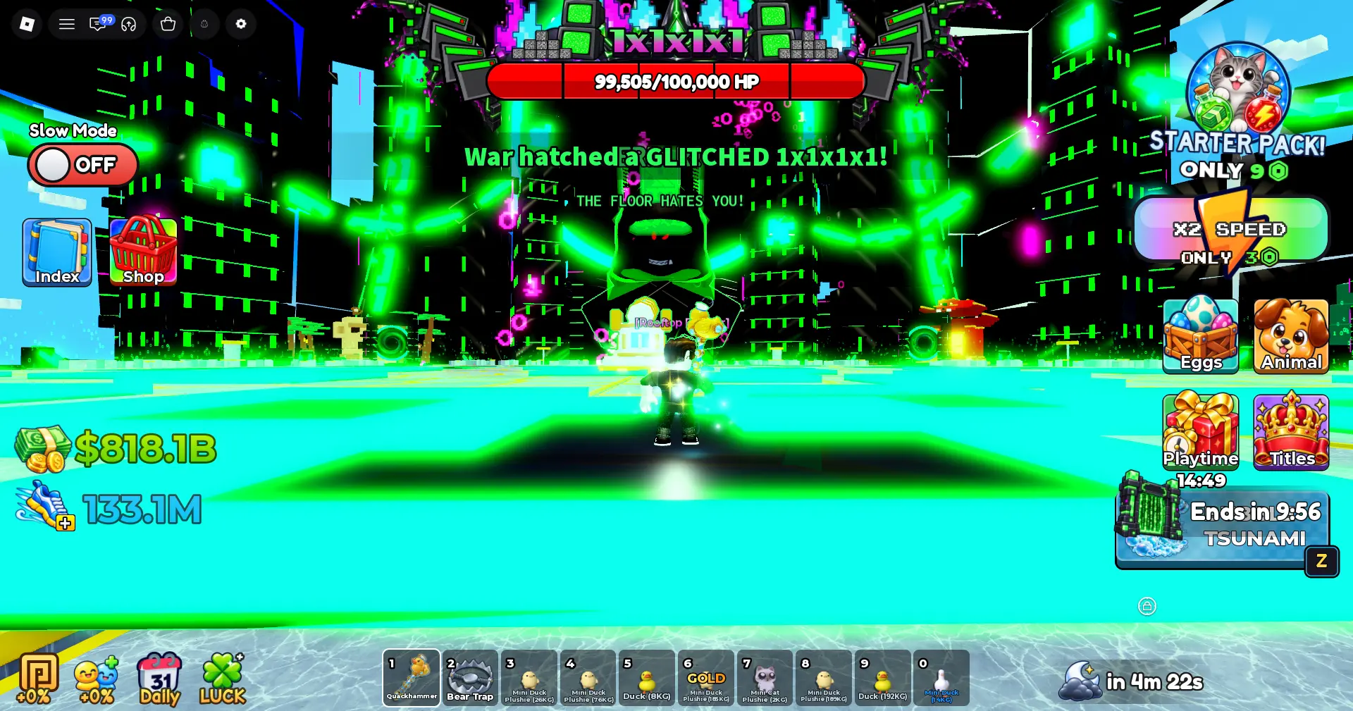 Steal Animal Egg Glitch Rift: half-hour portal to the 1x1x1x1 boss for event coins