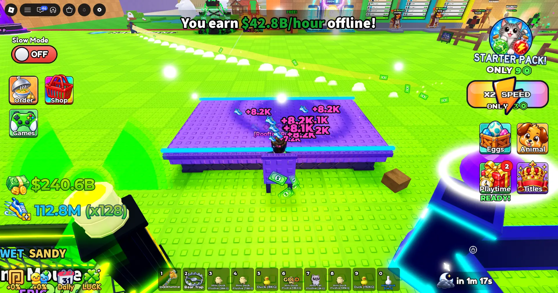 Steal Animal Egg Speed climb: Table AFK, Food boosts, and Trail multipliers