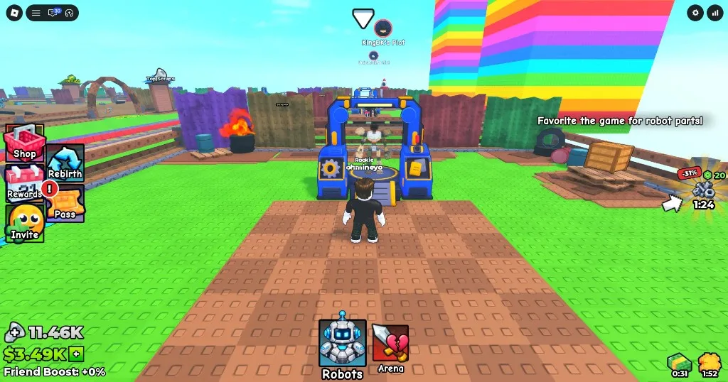 Steel Fighters lobby prompt: Favorite the game for robot parts