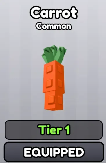 Carrot food card, Common, Equipped