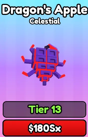 Dragon's Apple food card, Celestial, $180Sx
