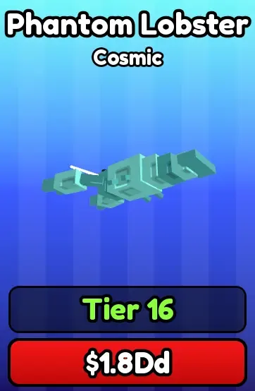 Phantom Lobster food card, Cosmic, $1.8Dd